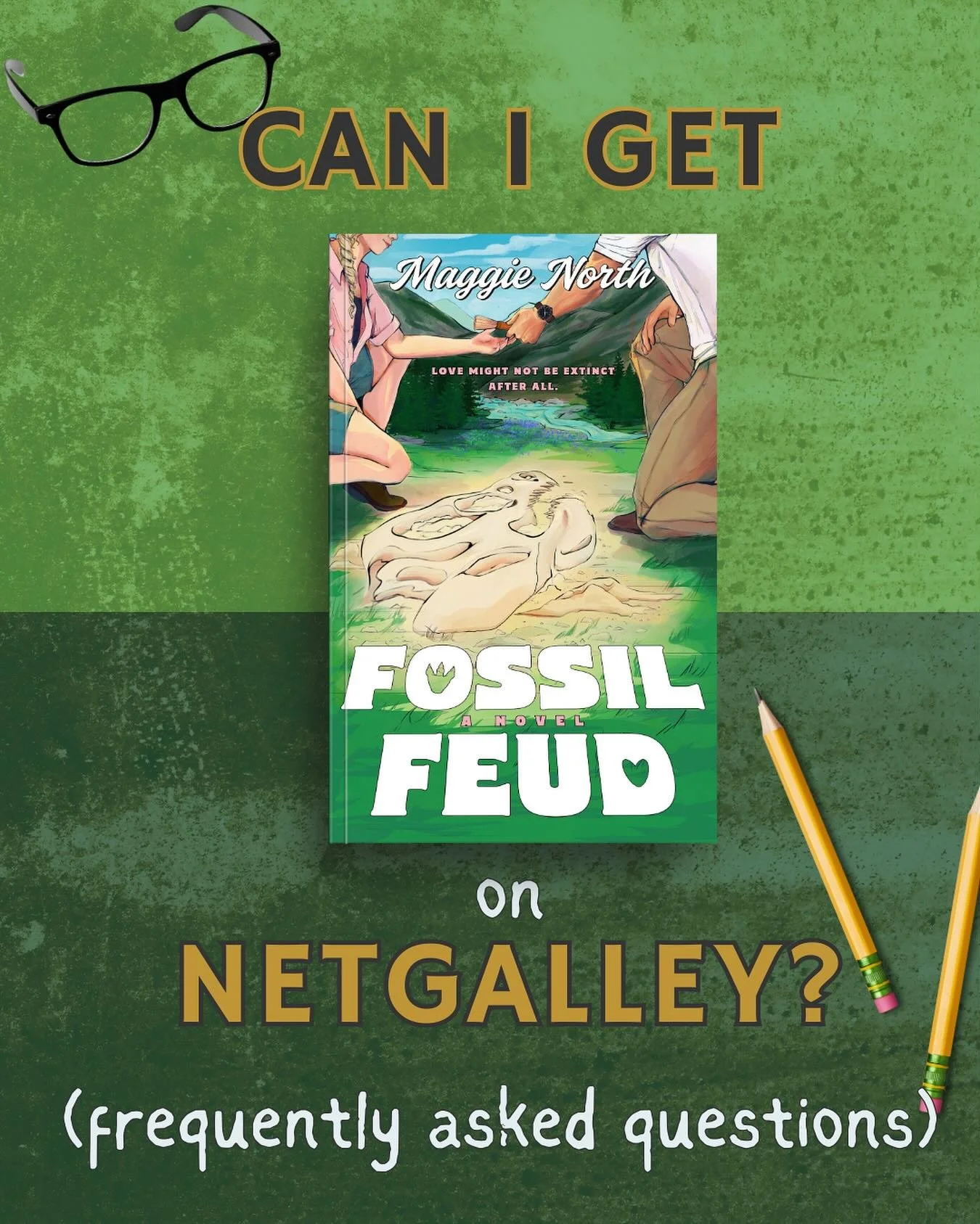 The absolute OUTPOURING of enthusiasm for FOSSIL FEUD has me fully humbled 🥹💗 I&rsquo;ve heard from so many readers in the US, Canada, the UK, and Australia who are excited to read!!! For now, Netgalley requests are only possible for American reade