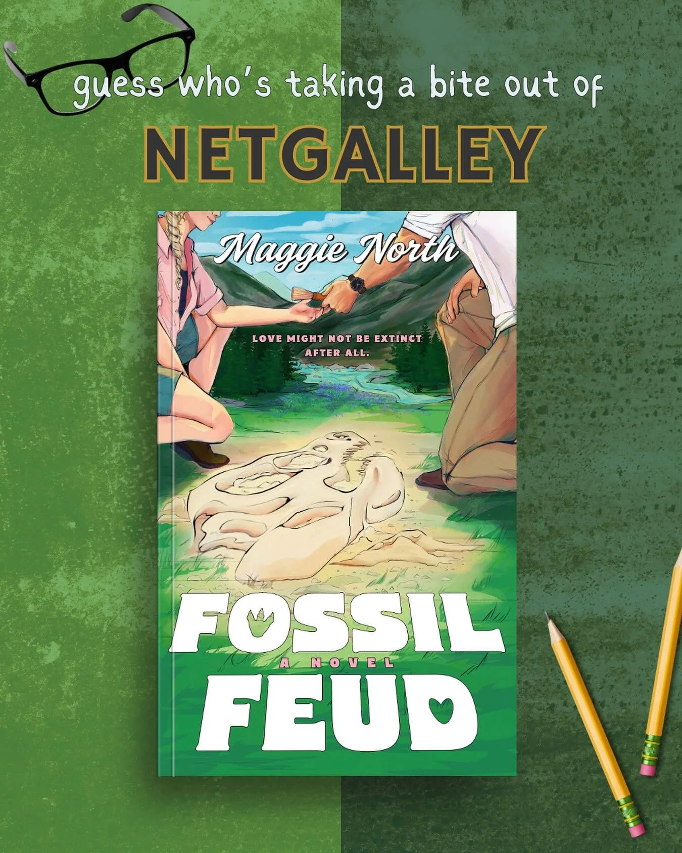 Time to channel your inner Jeff Goldblum because you MUST GO FASTER 🦖🦖🦖 to NetGalley to request FOSSIL FEUD!! Link is in my bio, besties 💚💚💚