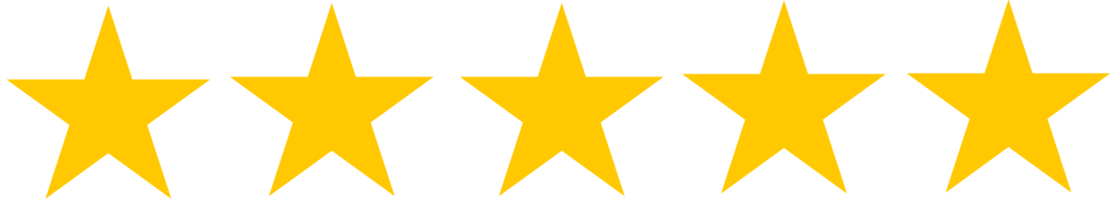 Five yellow five-pointed stars arranged horizontally.