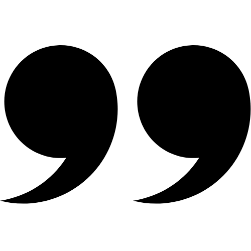 Two large black quotation marks on a white background.
