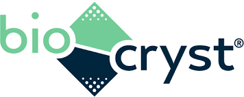 BioCryst logo with stylized diamond shape in green and navy blue colors