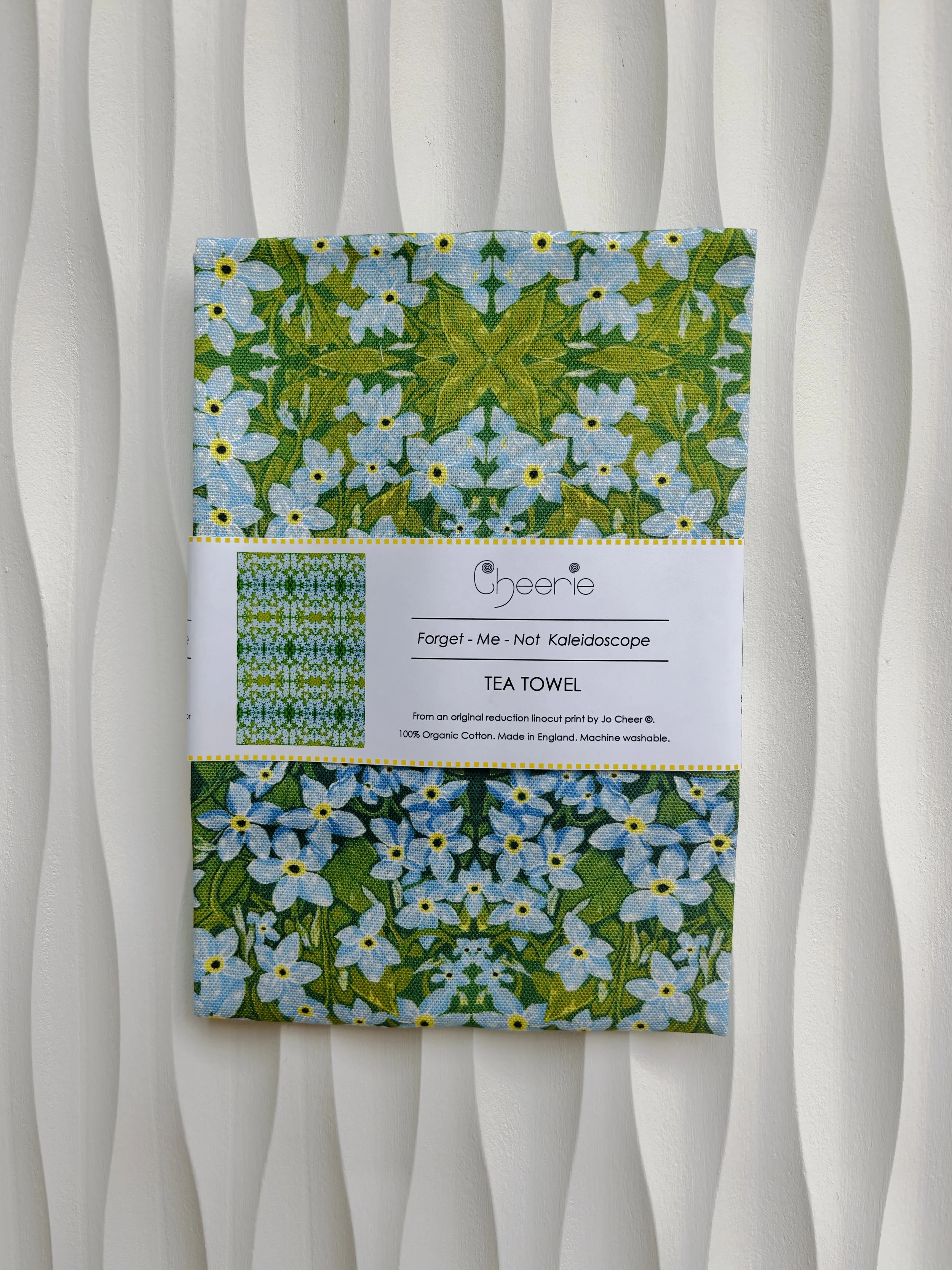 Forget-Me-Not Kaleidoscope Tea Towel