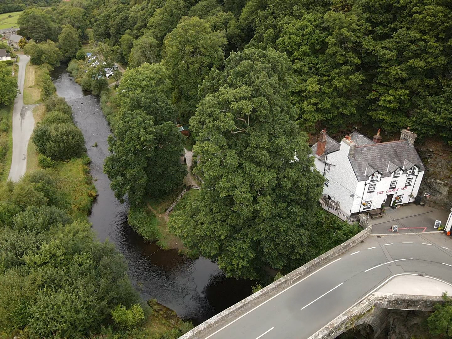 The Crown Inn drone view