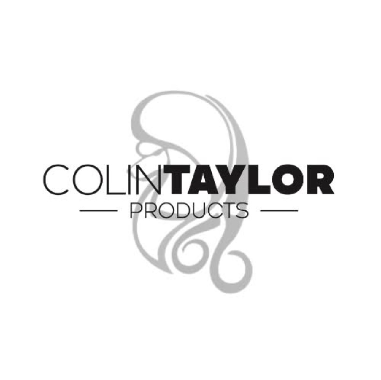 Logo of Colintaylor Products with a stylized face in gray outline for branding.