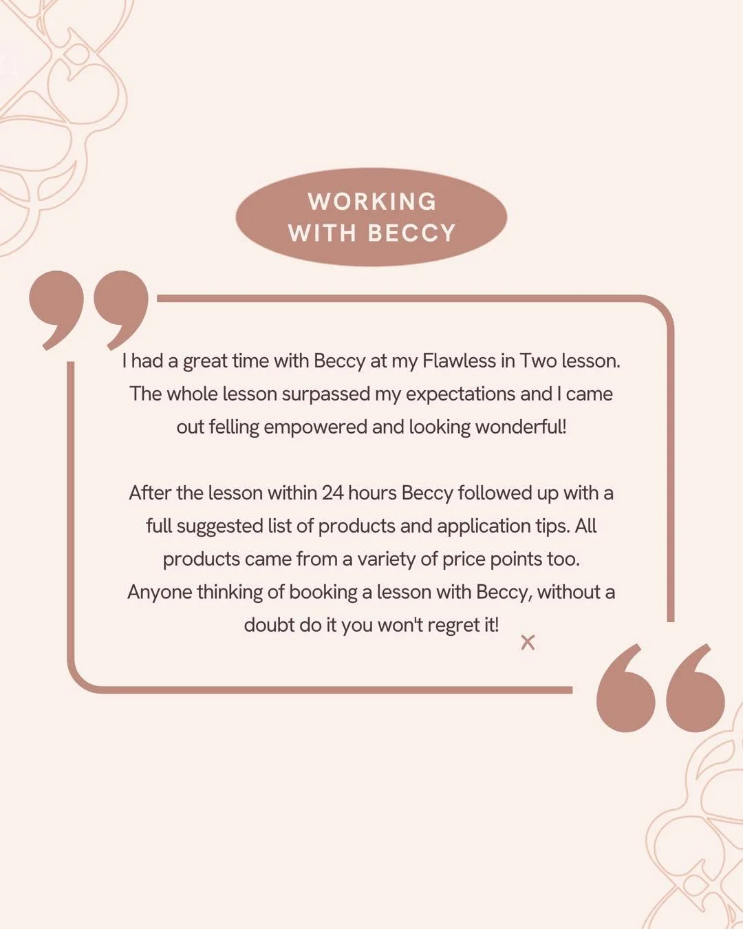 My lovely client Gemma had a voucher and booked her Flawless in two lesson on her birthday. She looks after her skin but really wanted to know how to apply makeup and get some ideas. I kept it simple while showing how you can add products or simply c
