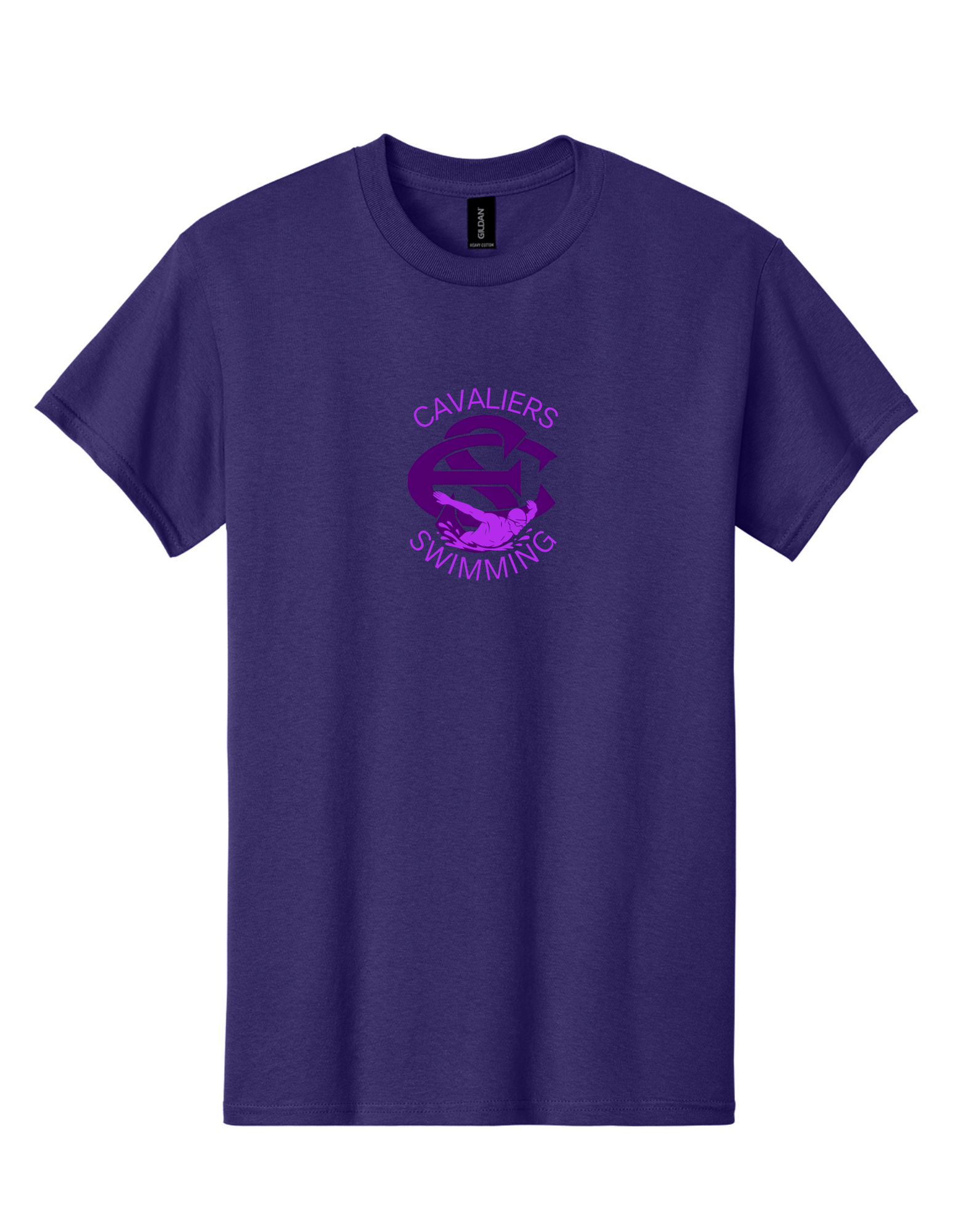 5000 - Gildan Heavy Cotton 100% Cotton T-Shirt EAST STROUDSBURG CAVALIERS SWIMMING SC PURPLE FC.png