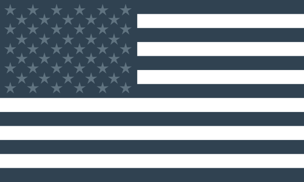 Black and gray American flag with stars in the top left corner, no colors of red, white, or blue.