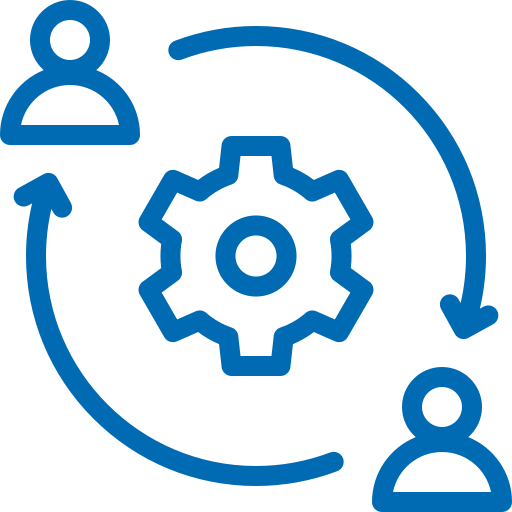 Icon of two people connected by arrows