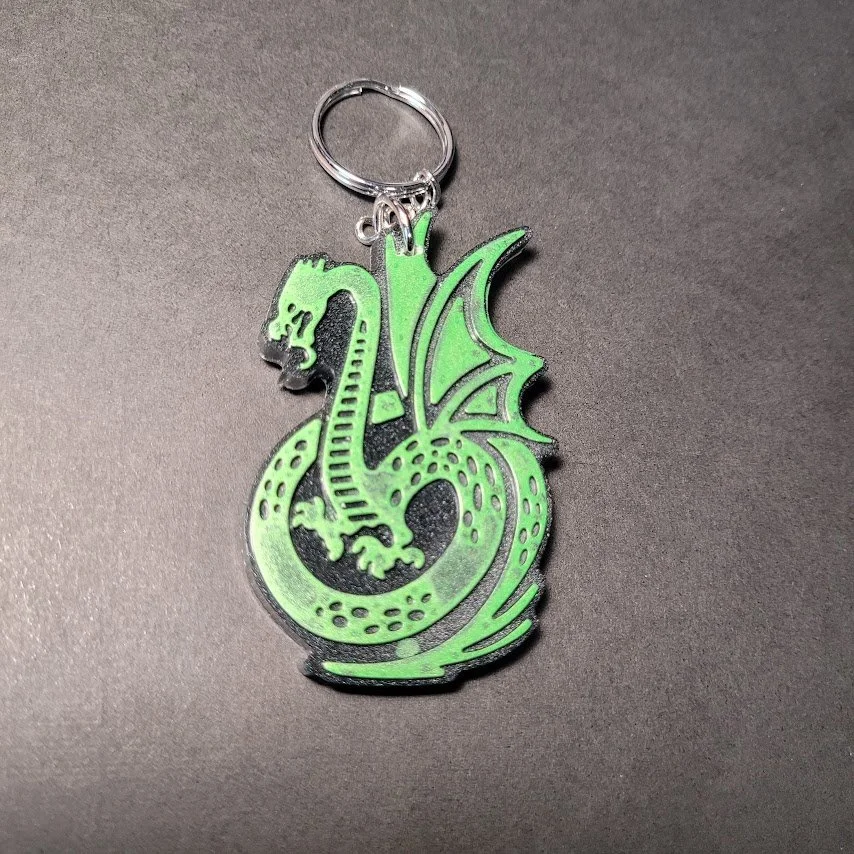 Hand-Poured Resin Dragon Guardian Keychains