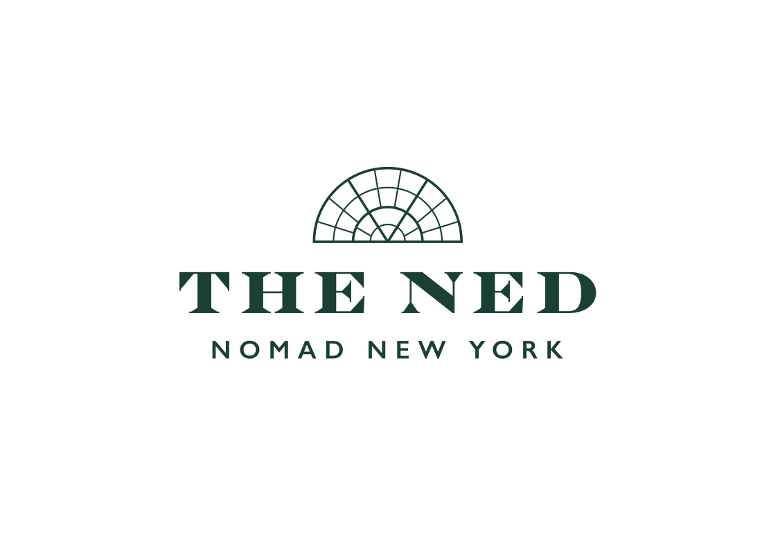 Logo for The Ned, Nomad New York featuring a nautical wheel and text.