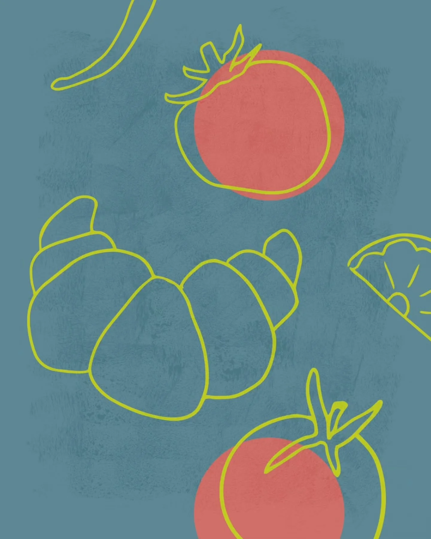 Today's special 🥐🍅 A little bit of Mediterranean-inspired goodness.

#lhcreative #designnaturally #illustration #illustrator #graphicdesign