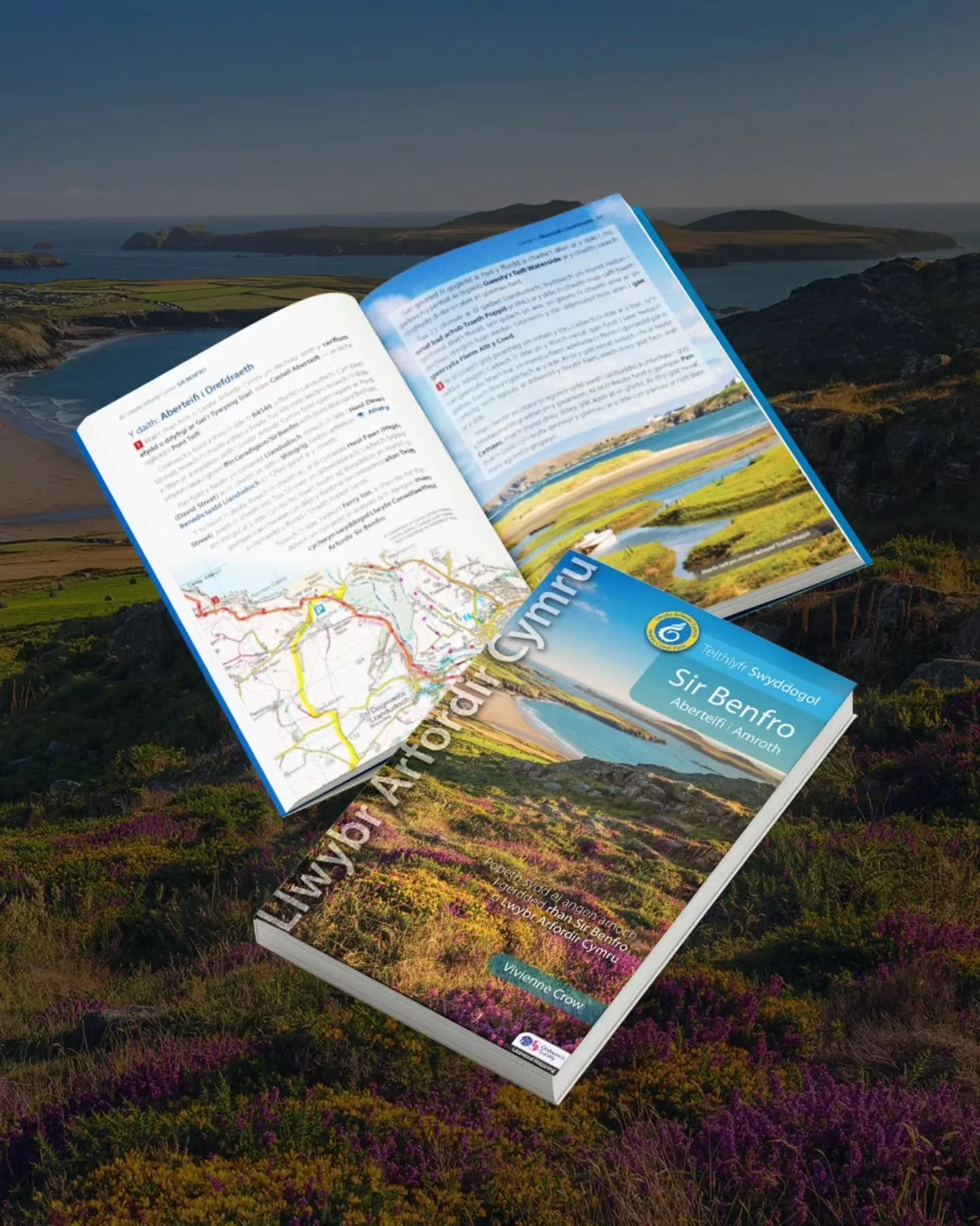 I've recently designed the Welsh version of the official guide to the Pembrokeshire Coast Path. I haven't spotted it in the wild yet, it's only just been published! 

How lovely would it be if I were to spot someone using these guides on the Coast Pa