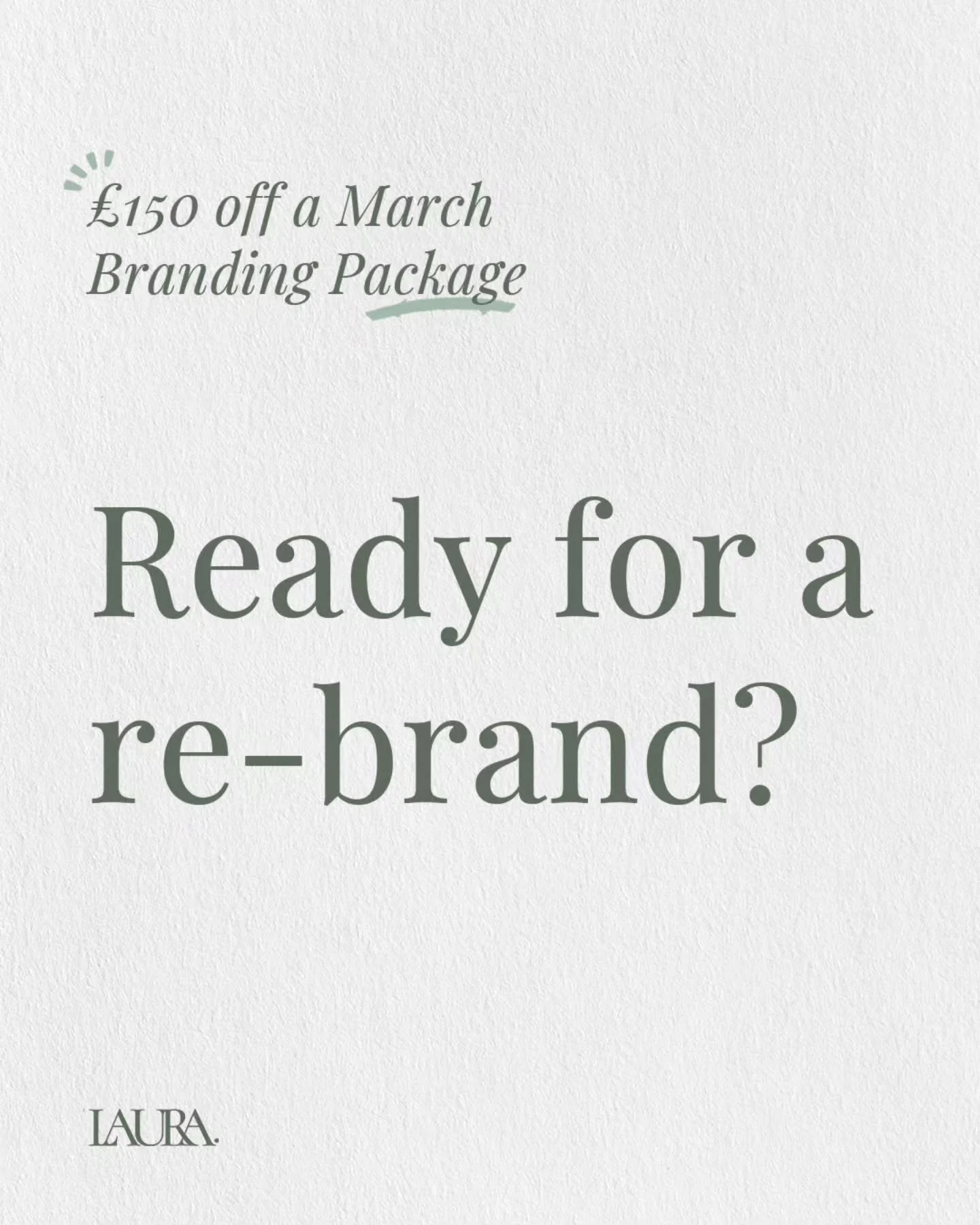 I'm offering &pound;150 OFF the next Branding Package booked to start in March! Go go go! 🎉

ℹ️ laurahodgkinson.co.uk/branding
✉️ hello@laurahodgkinson.com 
Or pop me a message!

#lhcreative #designnaturally #graphicdesign #branding #branddesigner
