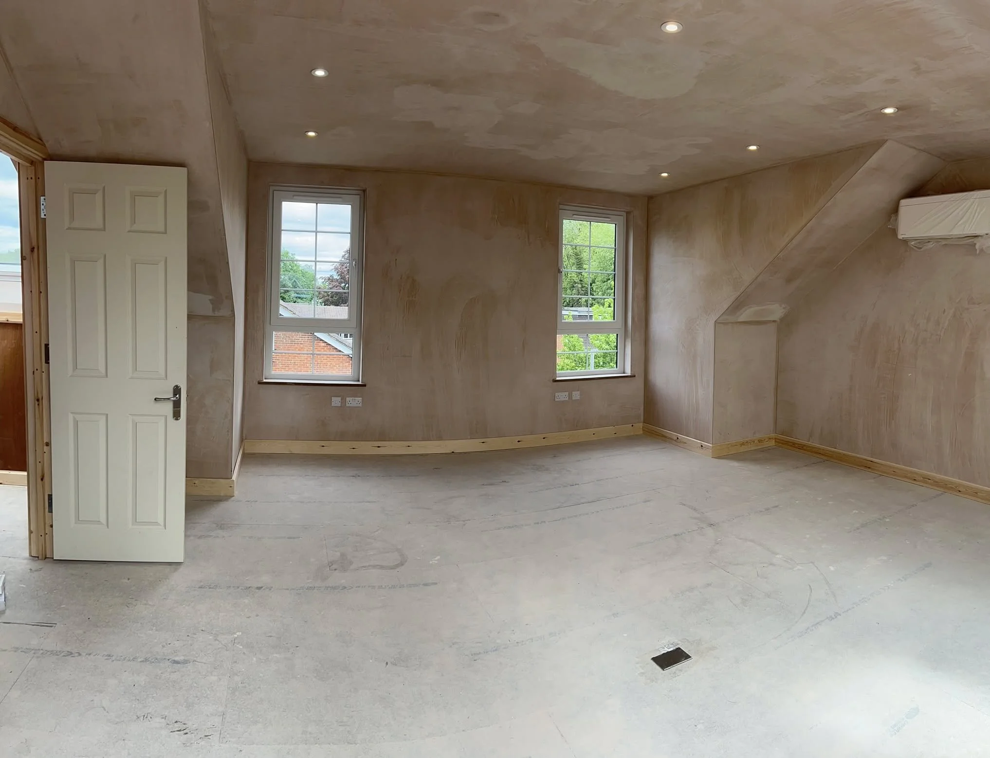 Fantastic master bedroom created through a loft conversion with a rear dormer extension! This stunning space features large windows on either side of the proposed bed location and three Velux windows at the front, flooding the room with natural light