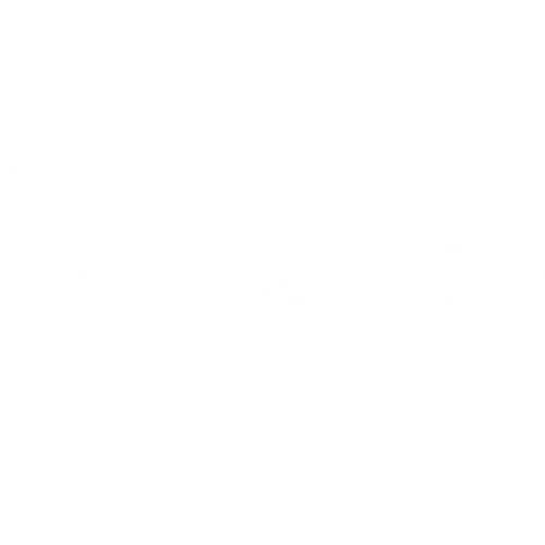 Disney logo in white on a black background.