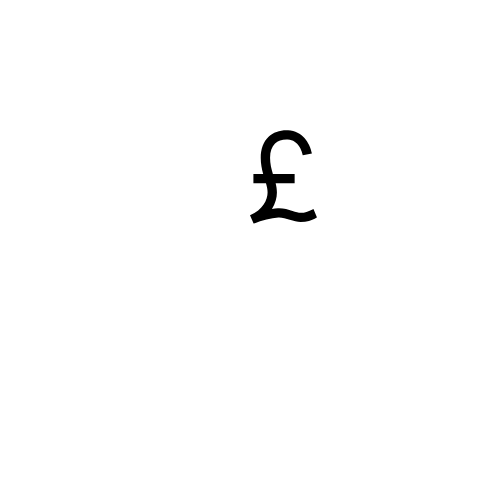 Outline of a hand holding a coin with a pound symbol inside a circle