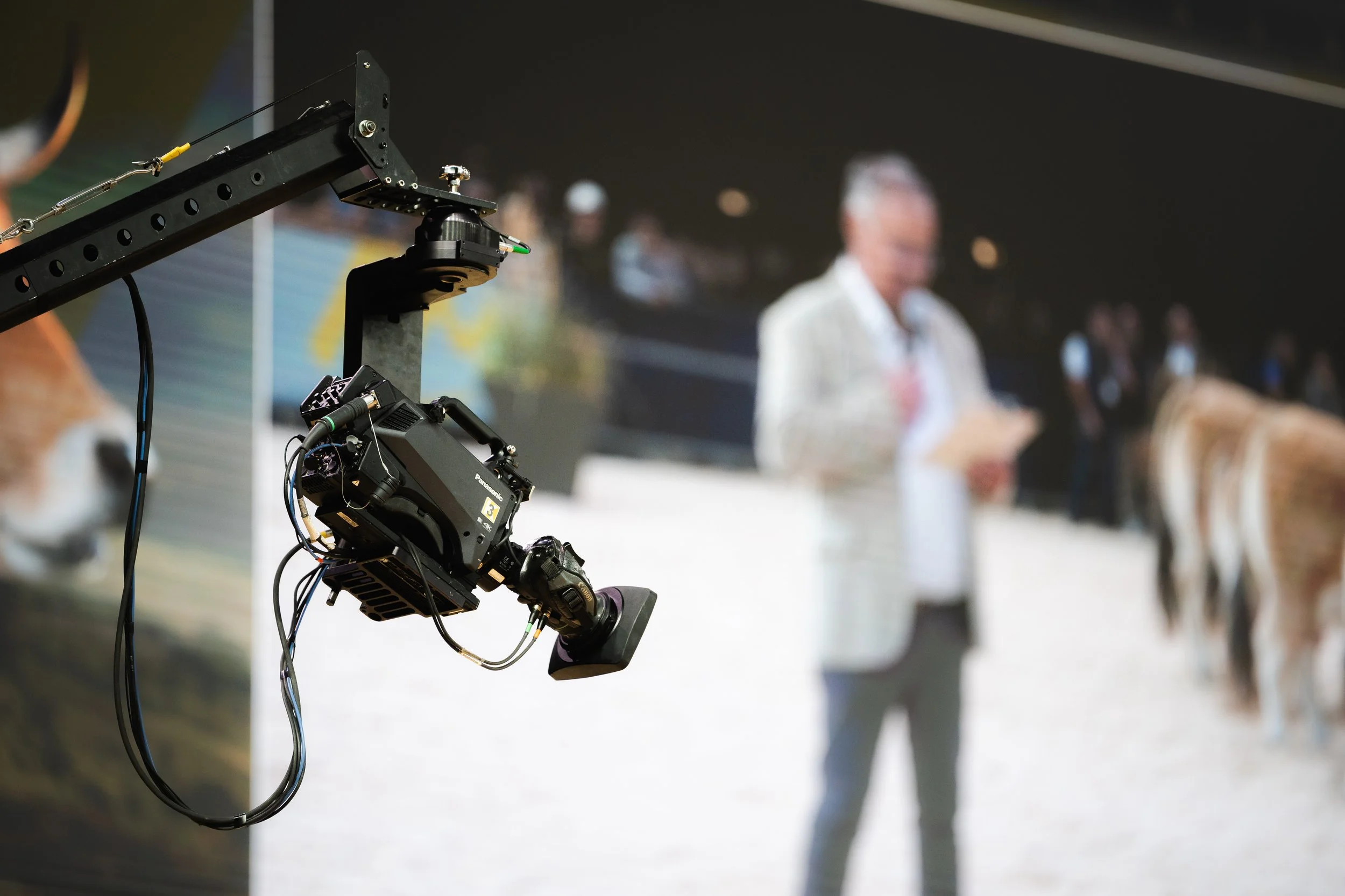 Caméra de retransmission au bord du ring du concours
