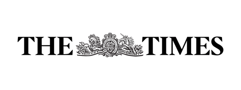 The logo of The Times newspaper with a lion and unicorn crest in the center.