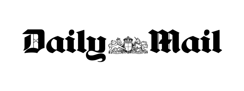 Black and white logo of the Daily Mail newspaper with a heraldic crest in the center.