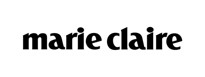 Marie Claire logo in black lowercase letters on a white background.