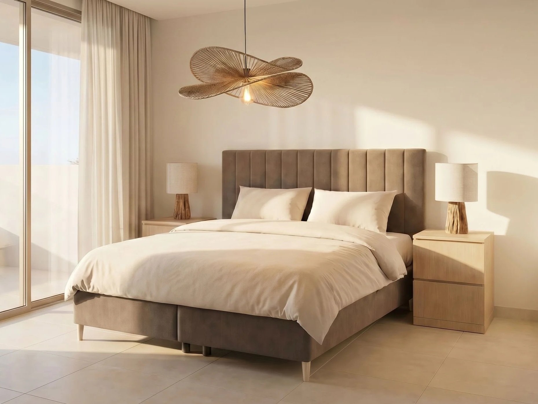 Een tweepersoons bed (160x200 cm) en twee keer een eenpersoons bed (90x200 cm) zitten standaard in meubelpakket Cozy. 