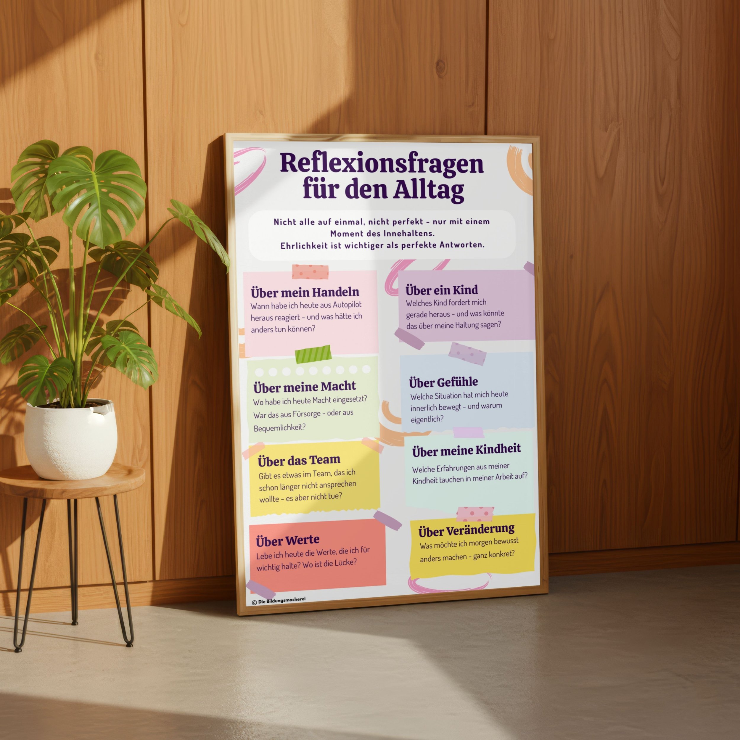 Reflexionsfragen für den Alltag - Poster