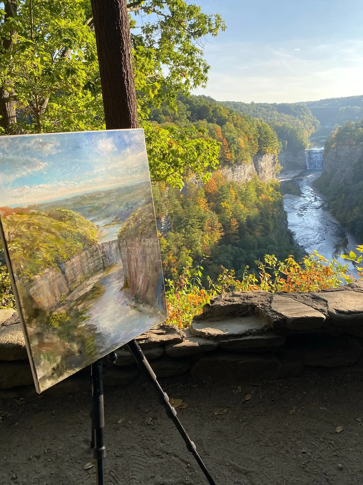 Inspiration Point. My first painting at this location - in progress. Love the name because frankly the whole park is inspiration for artists and anyone for that matter. 18&rdquo; x 24&rdquo; oil on canvas.