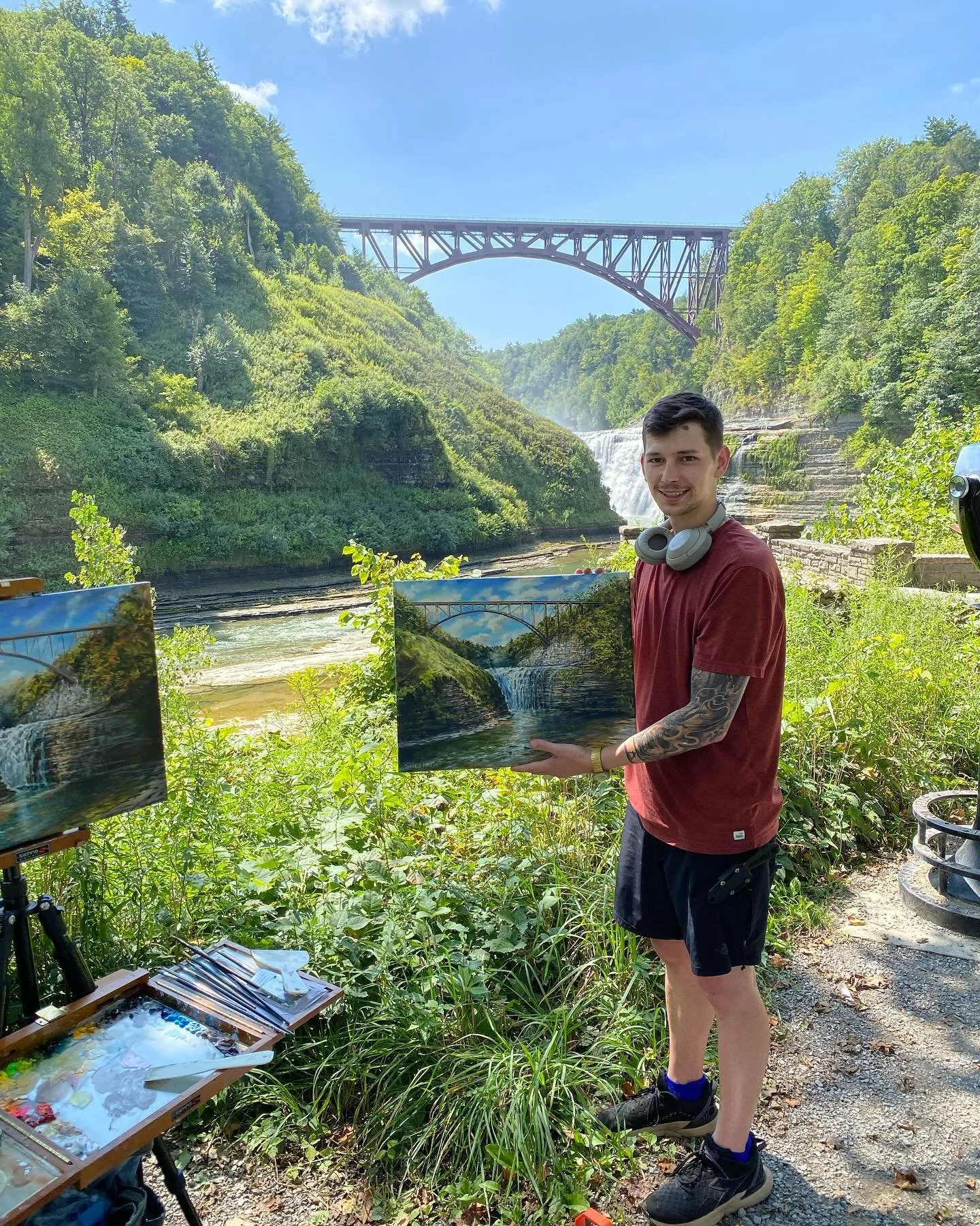 New owner of one of my favorite scenes at Letchworth where the founder of the Hudson River School , Thomas Cole, had painted. What people may not realize is that every time I paint this scene I&rsquo;m trying something new that I had never done befor