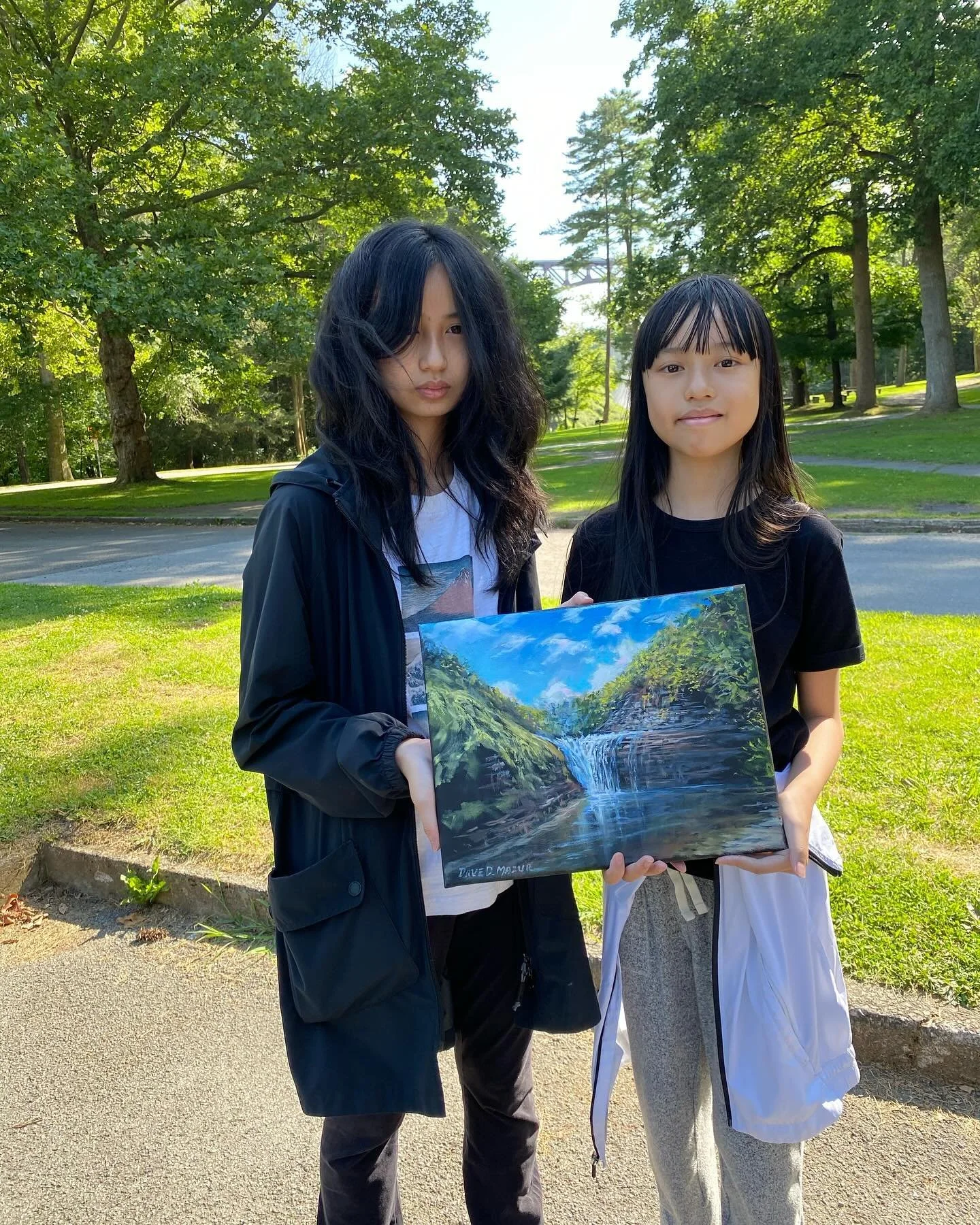 Anna and Angel, with their mom and dad are from California, and Anna ( on the right) became the youngest owner of one of my oil paintings. I&rsquo;m so honored that at such a young age she is patron of my artwork.