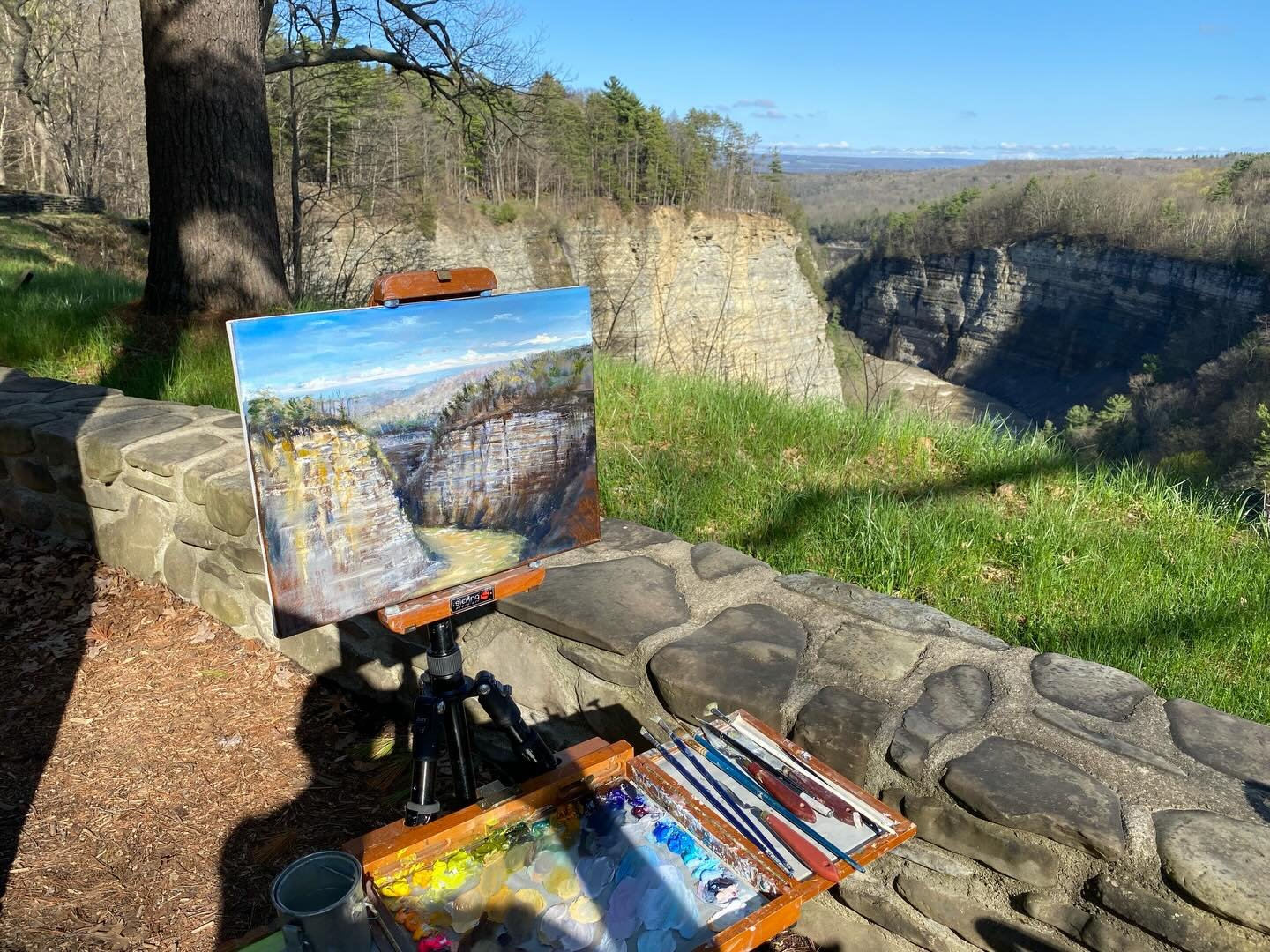 I also wanted to post my start of Plein Air this year. The waterfalls at other locations at the park had too much water flowing. Always on a search to learn or produce better results even though I&rsquo;ve painted these scenes before. I&rsquo;m usual