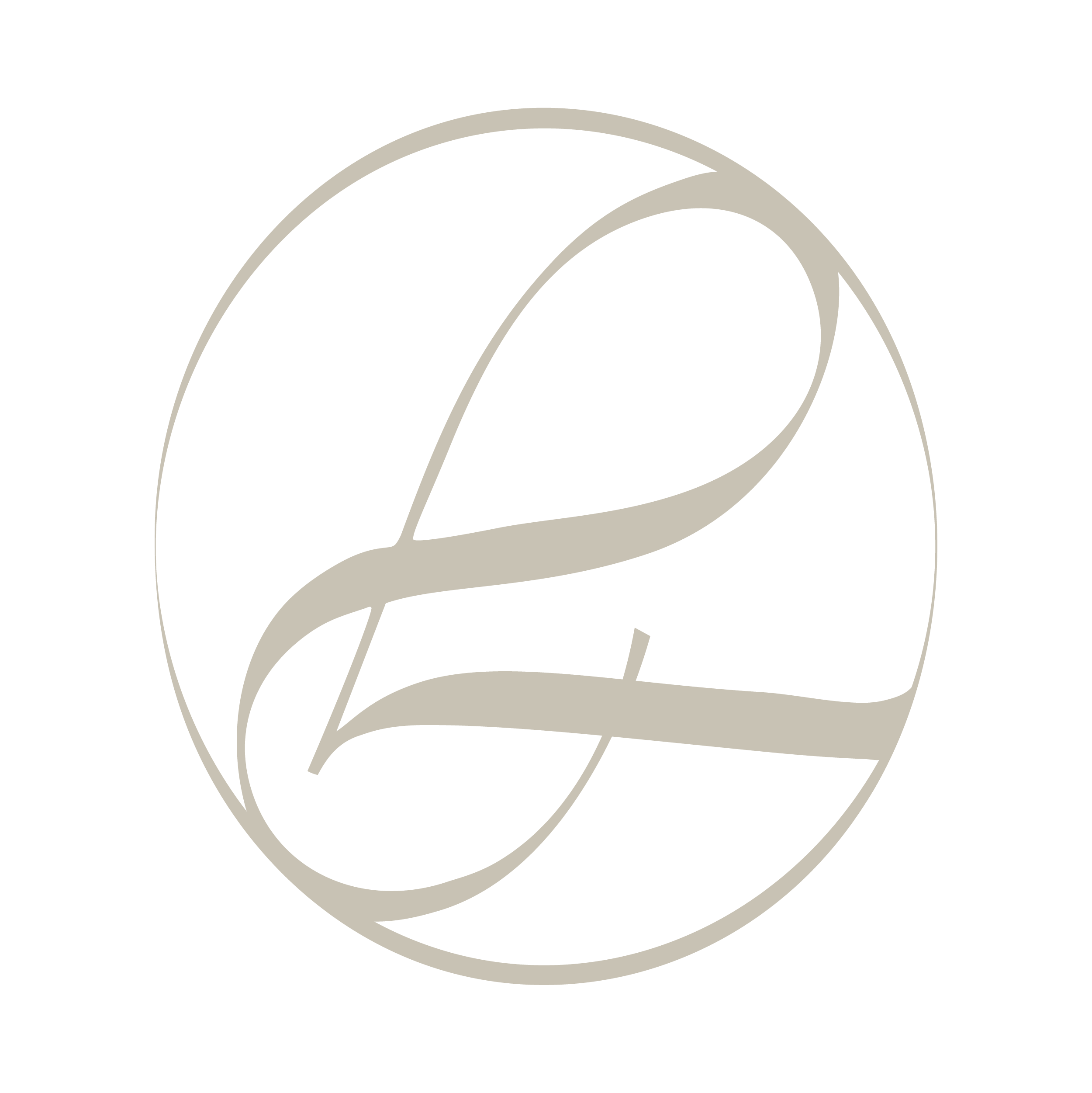 A circular logo featuring a stylized letter 'L' with a swooping line crossing through it.