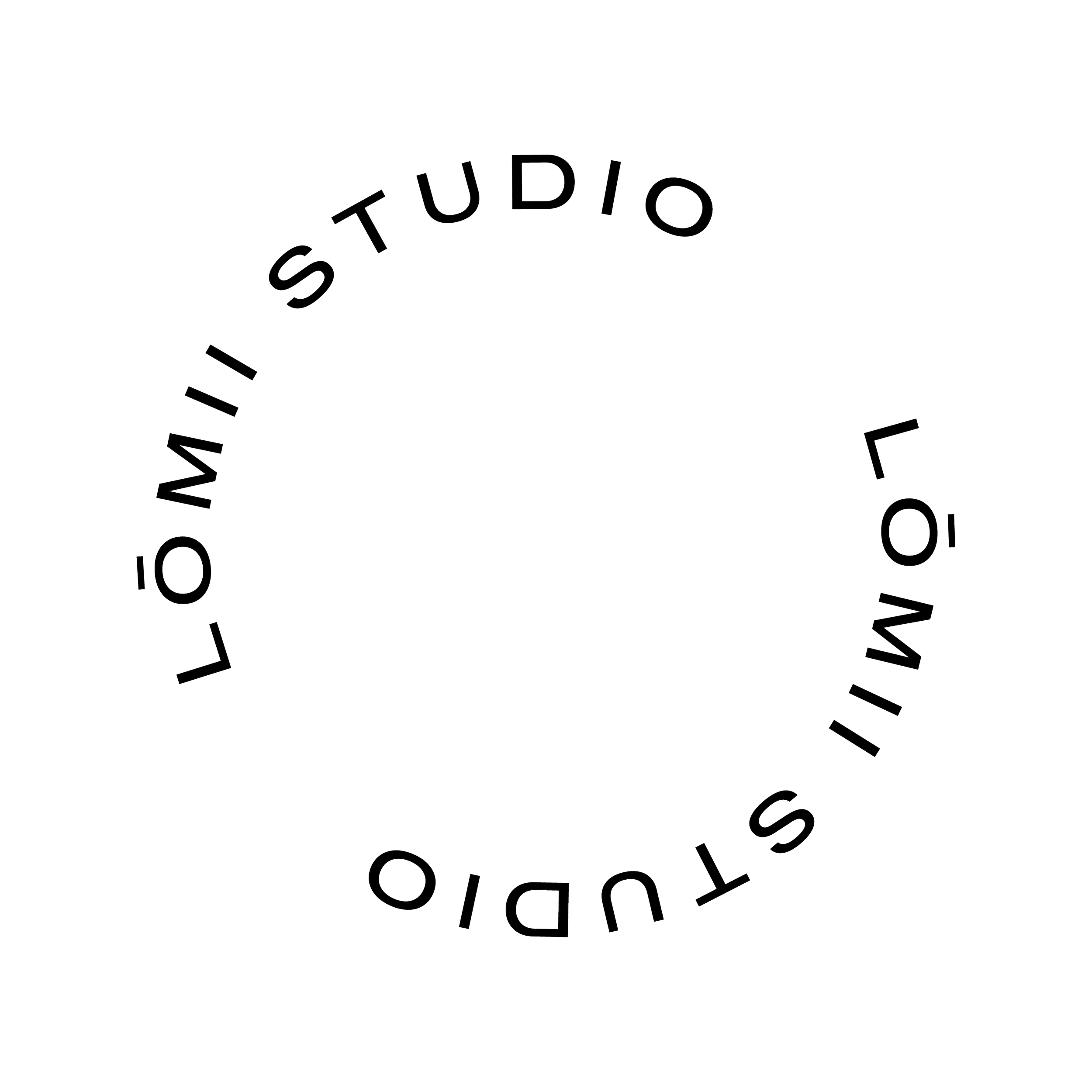 Circular logo with the text 'I'M II STUDIO' repeated around the circumference.