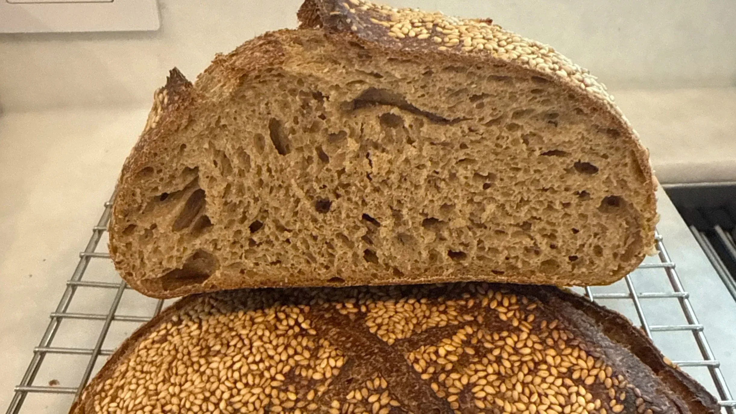  Scalded Buckwheat and Malt Sourdough  Scalded Buckwheat & Malt Sourdough is a naturally leavened loaf shaped by time, tradition, and careful fermentation. A slow-prepared buckwheat scald lends remarkable tenderness and depth, while barley malt enric