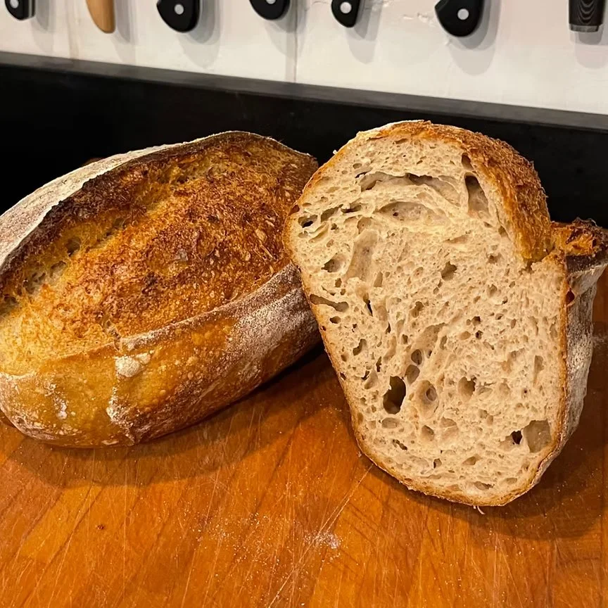 Sarasota Sourdough  Sarasota Sourdough is a true reflection of artisan craftsmanship—simple, honest, and full of character. Naturally leavened and slowly fermented for depth of flavor, it features a crisp, caramelized crust and a soft, mildly tangy 