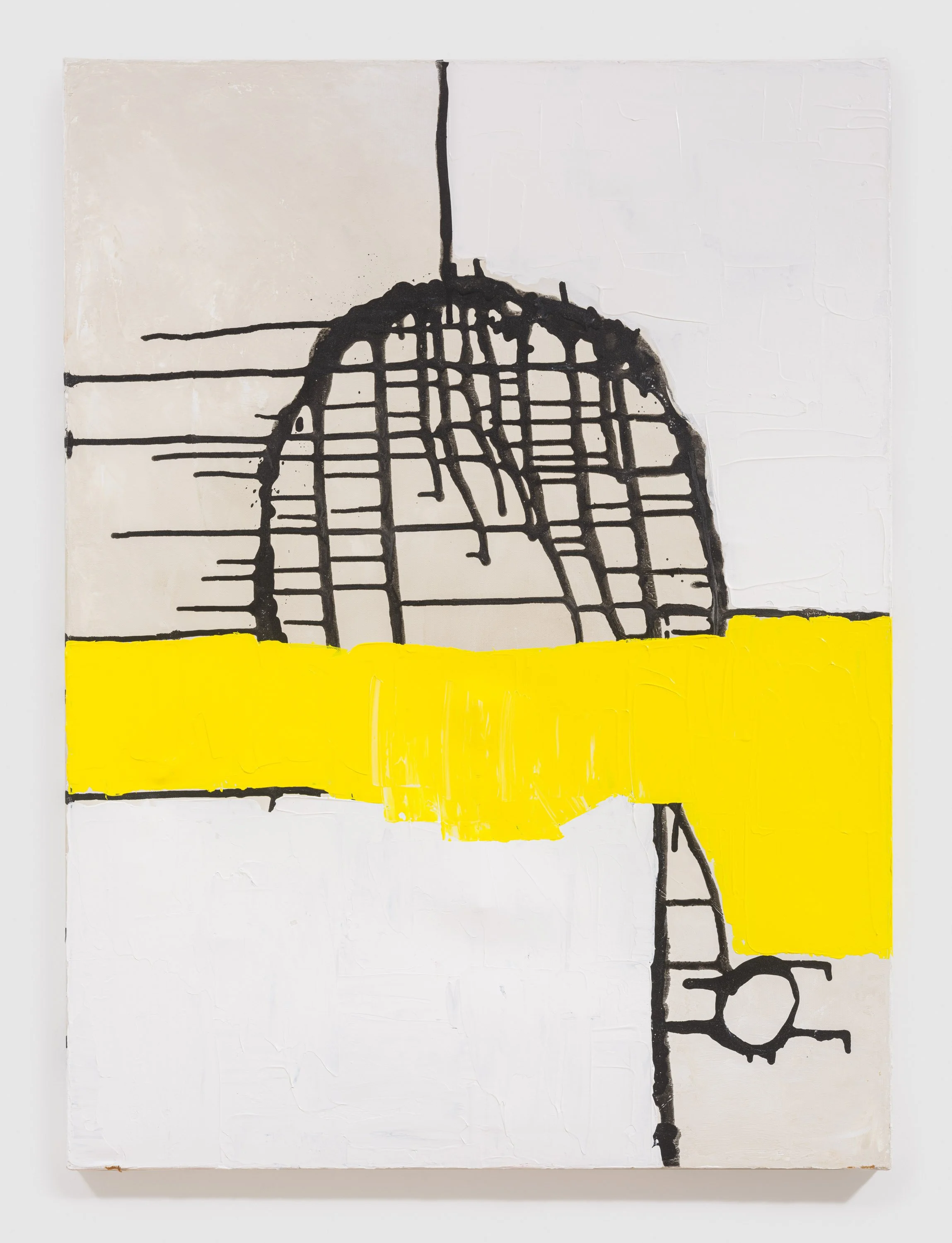 Untitled (Black Yellow White), 30 x 40” acrylic on canvas