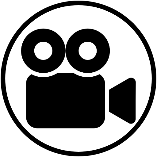 Icon of a video camera with two circles representing reels, indicating a video recording or filming.