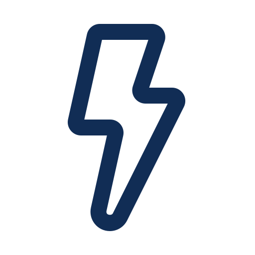 Blue lightning bolt symbol on black background.