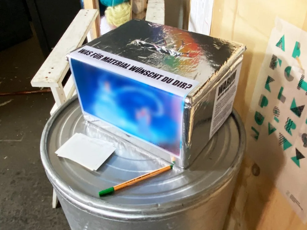 Box on counter with small cards