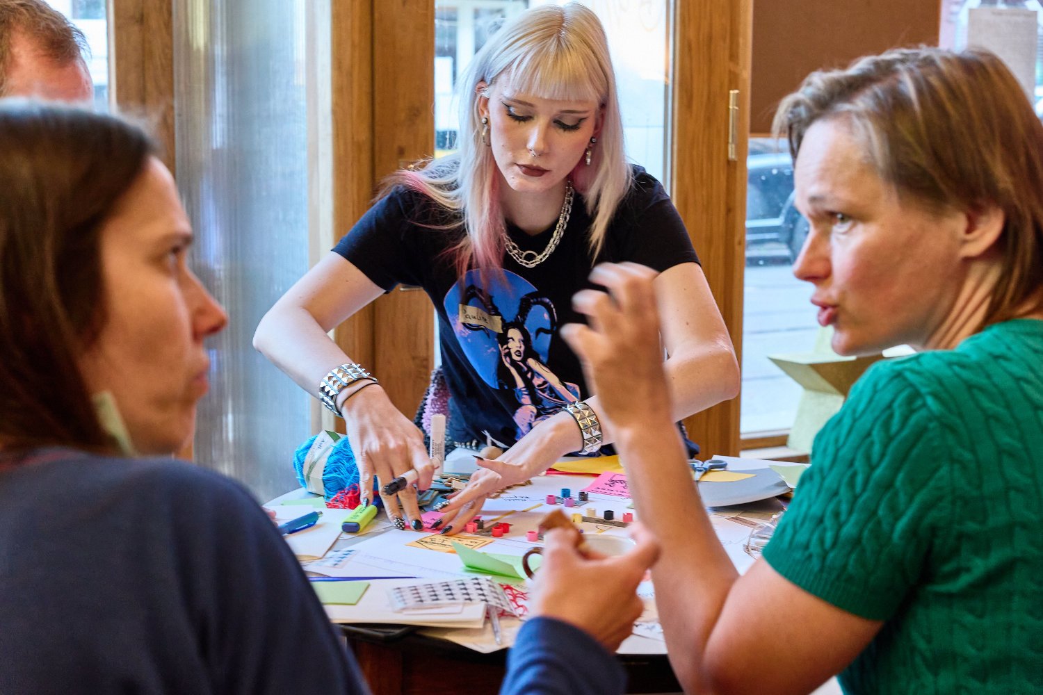 Group discussion while prototyping