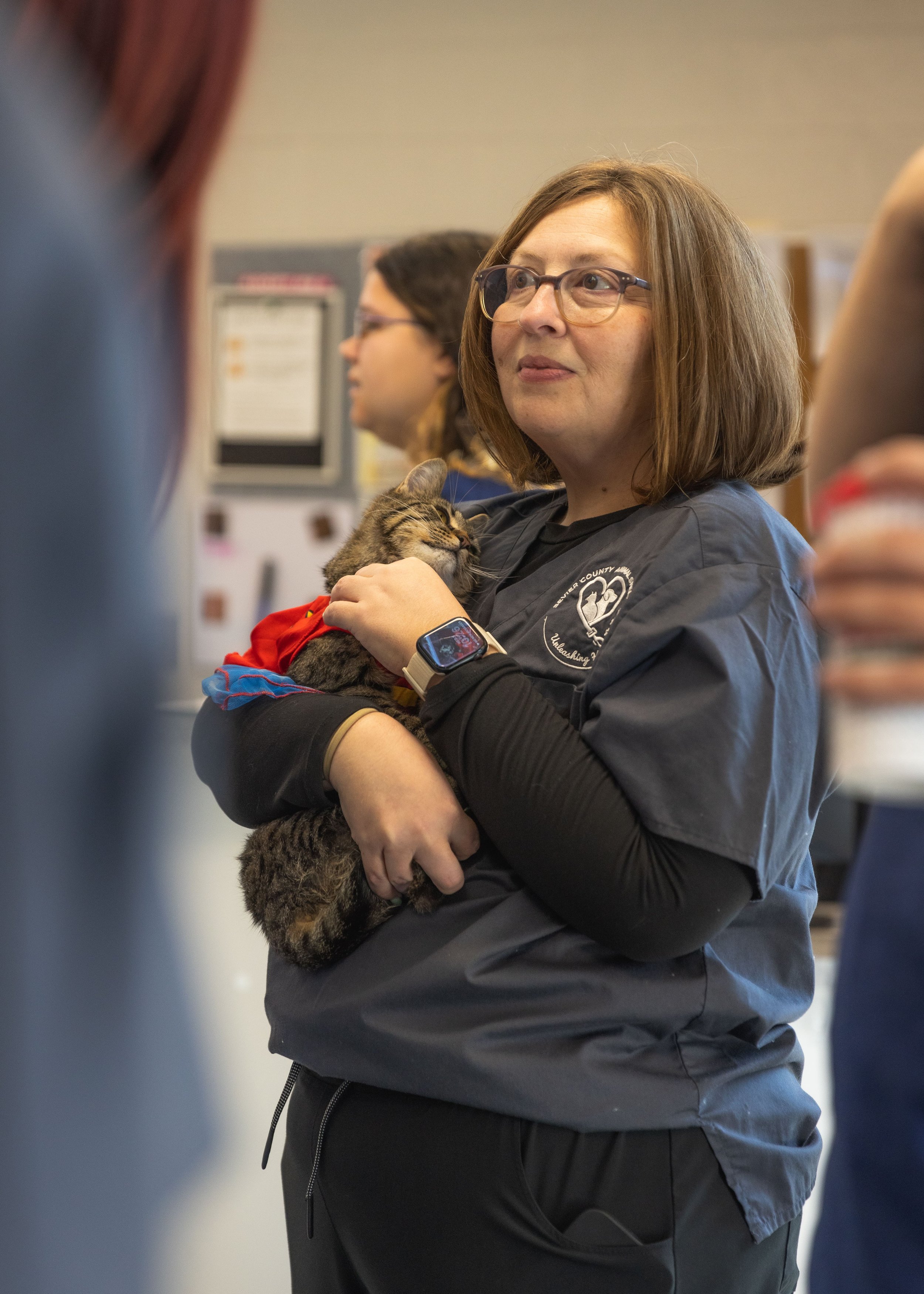 Woman from Sevier County Animal Shelter in Sevier County, TN holding a cat. Adopt a cat in Sevier County, TN today!