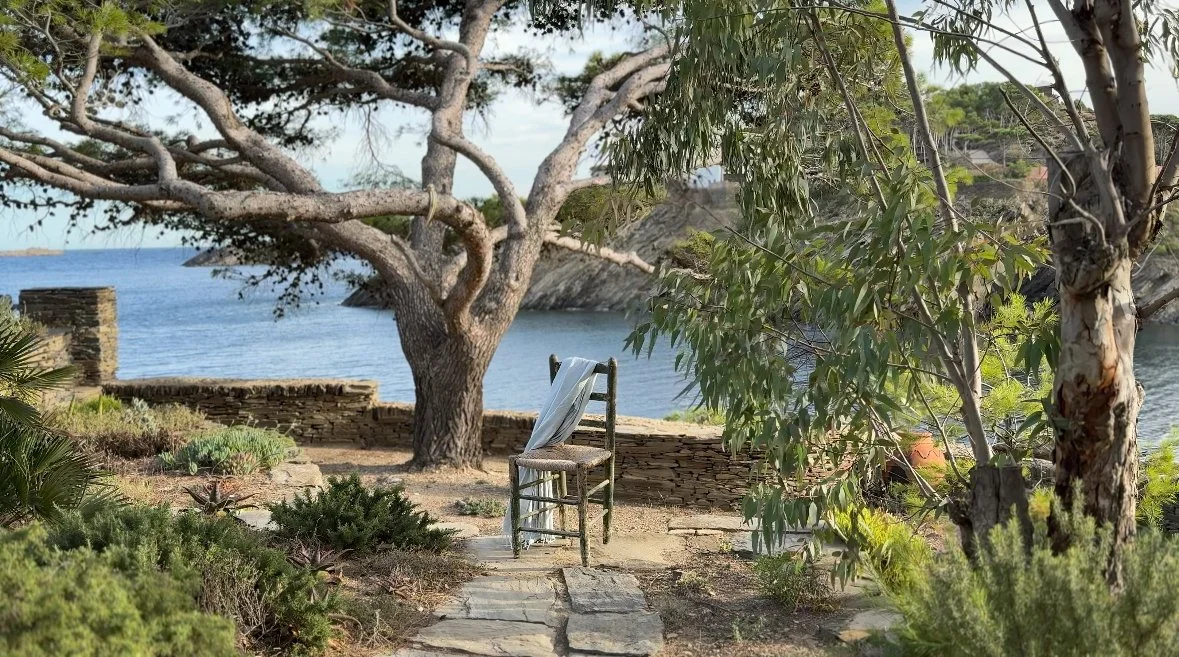Residential garden in Cadaqués with native plants and dry stone walls