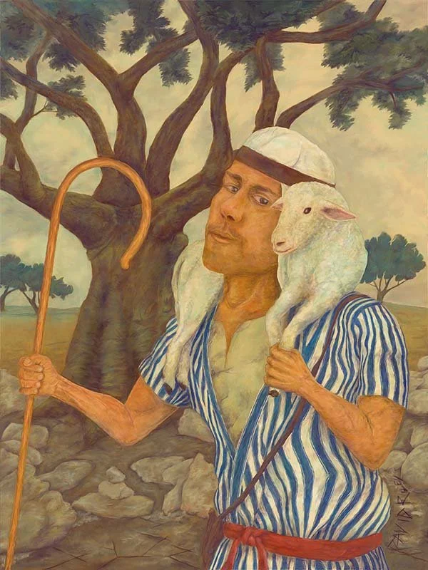 Self-portrait of David Riley taken from the gospel of Luke, as the image is adapted from  Jesus’ parable, which is the focus of David’s art.