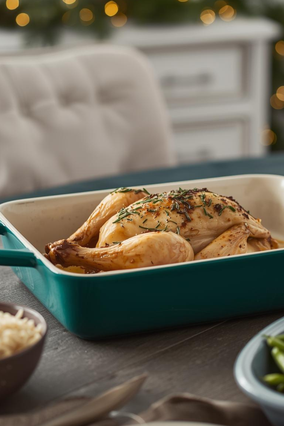 Juicy lemon-herb roast chicken: Mediterranean-ish, hormone-friendly, and holiday-table irresistible.