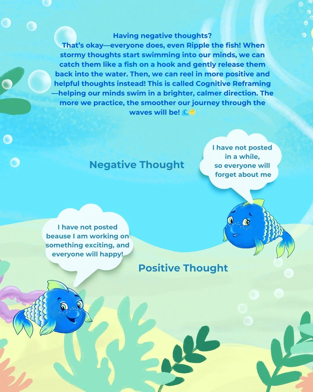 🐠🌊 Ripple here with some exciting news! 🌊🐠

Nicole, Jena, and I have been listening to all the fish in the sea&mdash;kids, parents, teachers, and professionals&mdash;about how tricky it can be to navigate the rough waters of school anxiety and av