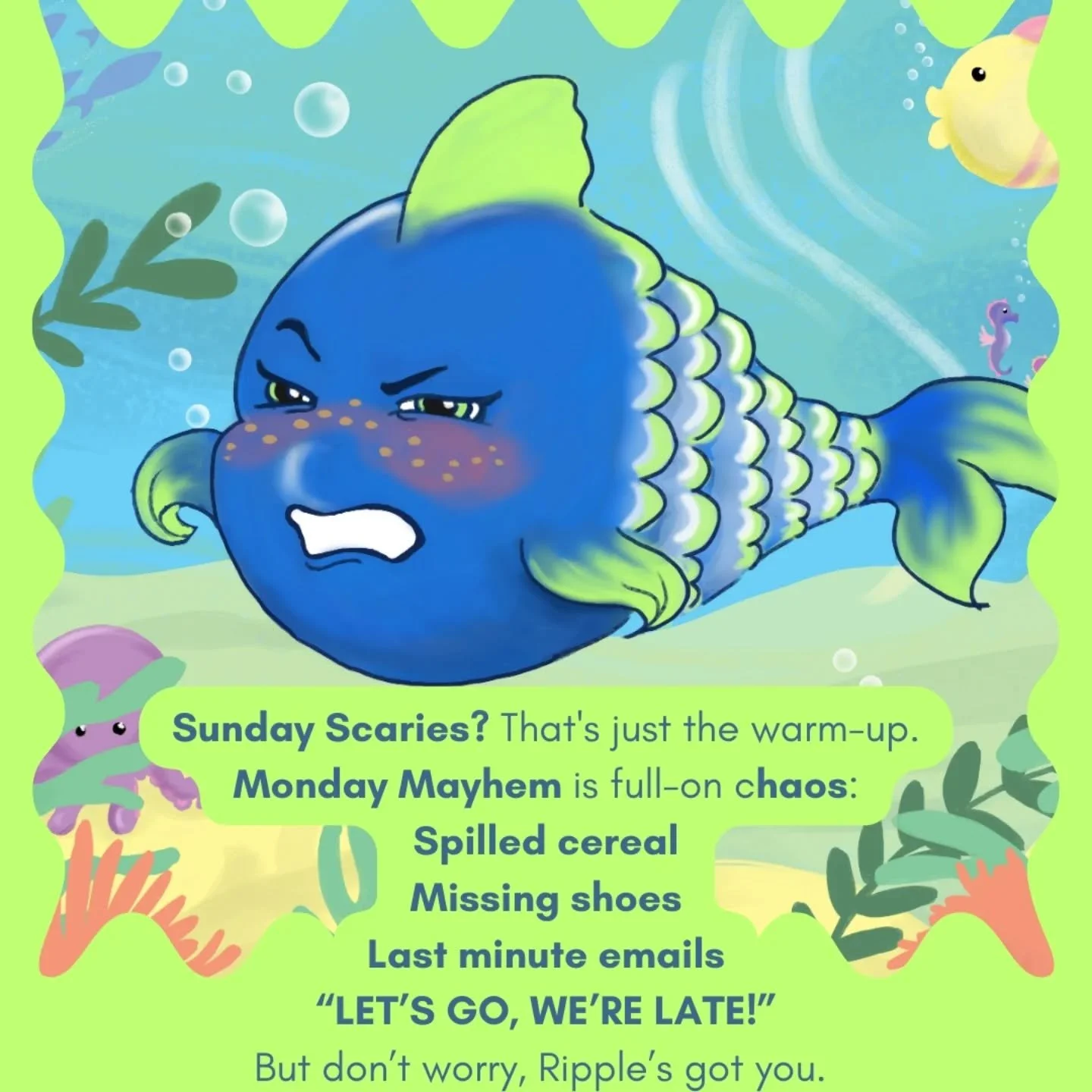 ✨ Mondays are messy. Perfection isn&rsquo;t the goal&mdash;progress is. ✨

💡 Got your own Monday hacks? Drop them in the comments! 👇
#justtherippleeffect #sundayscaries #mondaymayhem #parentlife #schoolanxietysupport