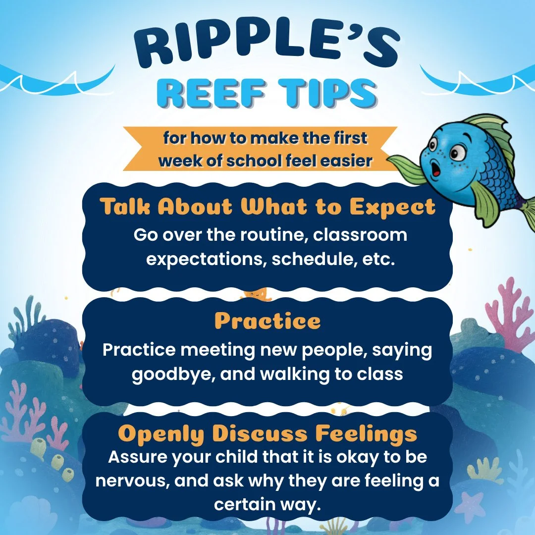 The first couple weeks of school can bring a lot of new experiences,new routines, new faces, and some BIG feelings.⁠
⁠
A little preparation can help make those first days feel more manageable.⁠
⁠
Here are 3 ways to help your child get ready:⁠
⁠
Talk 