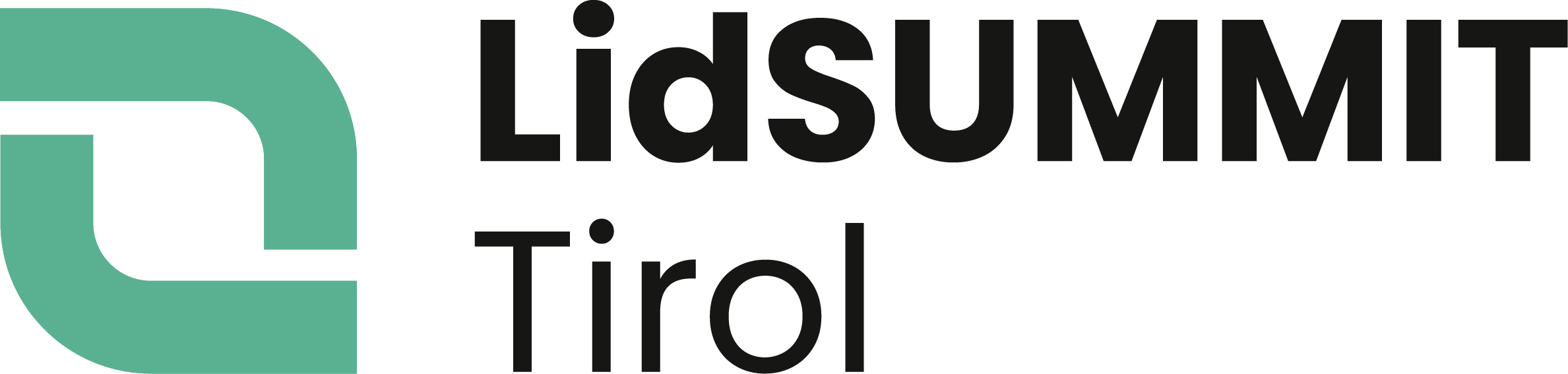 Logo for LIDSUMMIT Tirol, featuring a teal stylized 'L' and black text.
