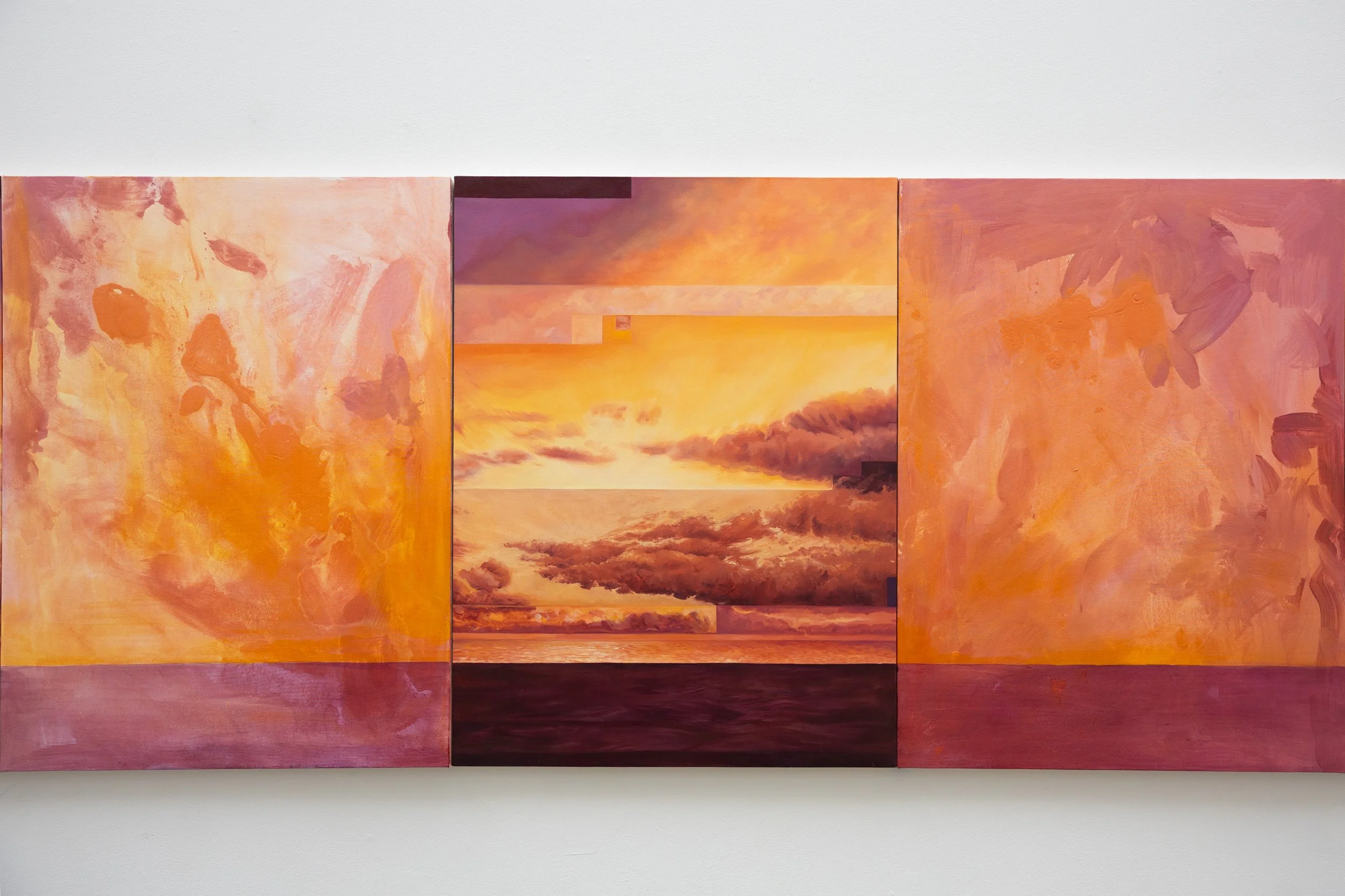 "A Single Small Error" Detail , Oil and Acrylic on Canvas, 150" x 40" , 2025 