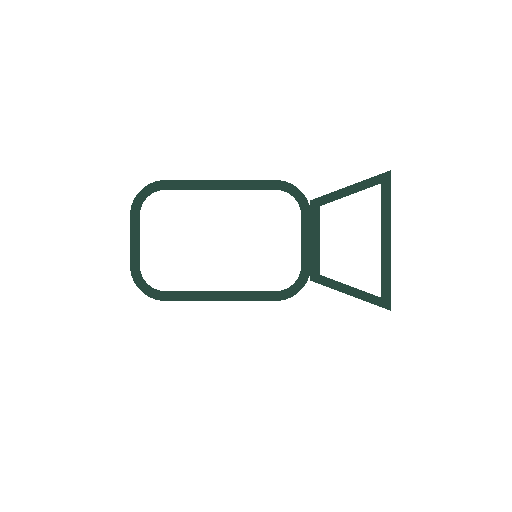 Icon of a video camera with a rectangle and a wedge shape