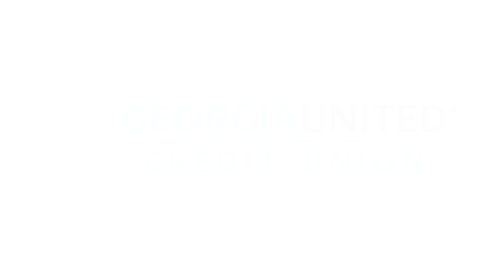 Logo of Georgia United Credit Union with stylized G icon and text in white on black background.